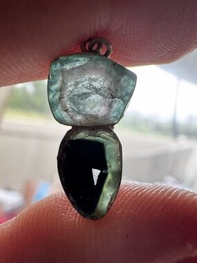 Rare handmade genuine indicolite tourmaline pendant$599